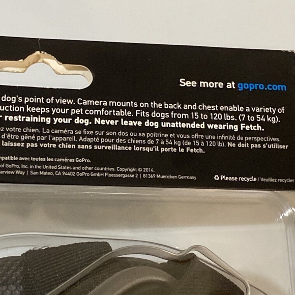 Go Pro Fetch Dog Harness Fits 15 to 120 Lbs Be a Hero Mounts Back Chest Padded - Picture 6 of 12